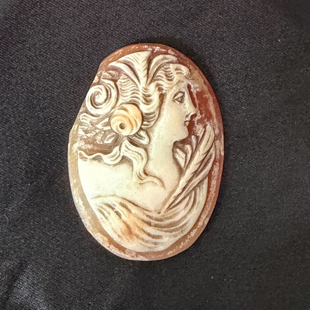 Antique Cameo Hand Carved Shell Unmounted Victorian Mourning Jewelry